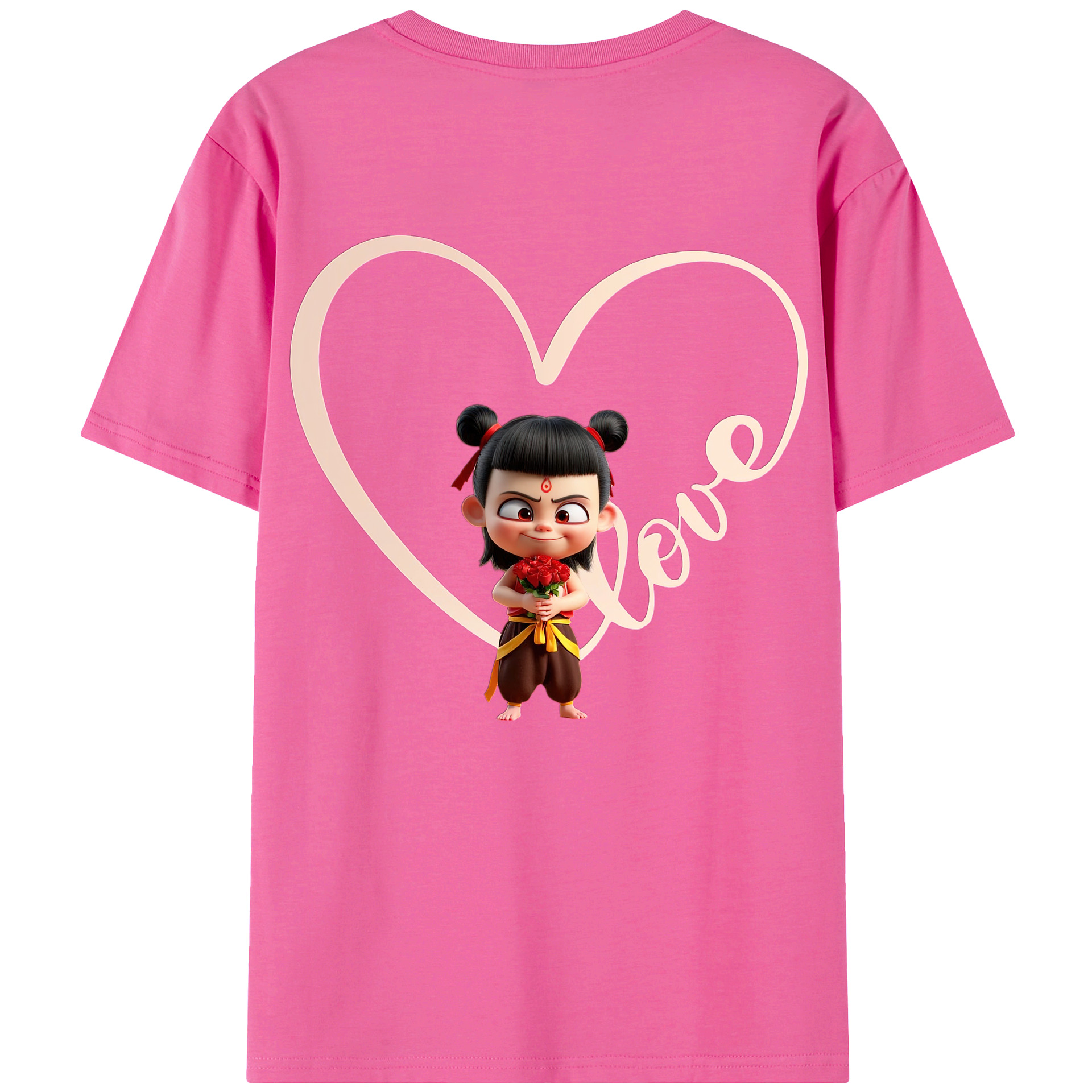 （画像用） Ne Zha 2 ナタ 魔童の大暴れ レディース半袖Tシャツ(バックプリント)